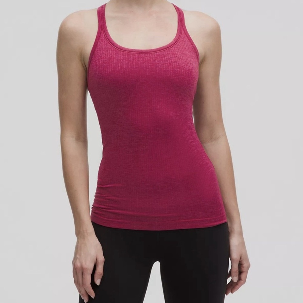 Lululemon Ebb To Street Ribbed Tank Top Burgundy